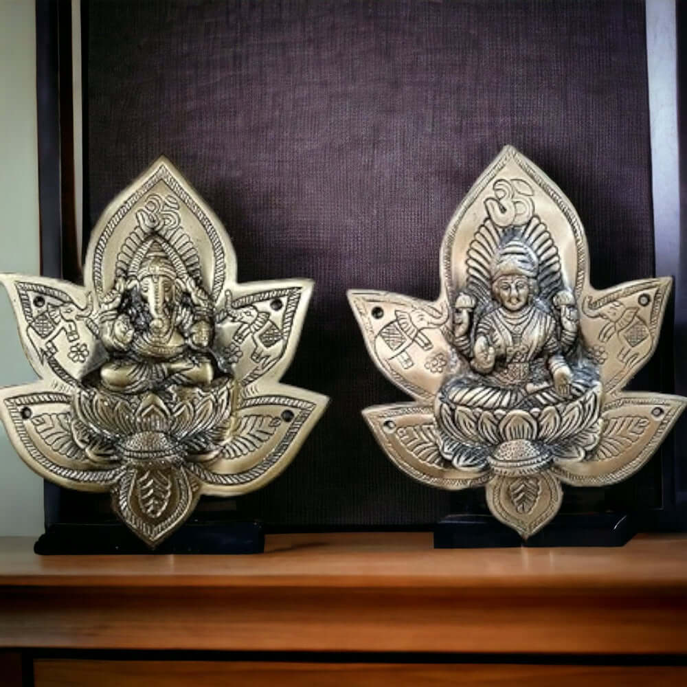 Heavy Brass Lakshmi Ganesh Patta Wall & Door Hanging Showpiece 800g | RoyalStuffs