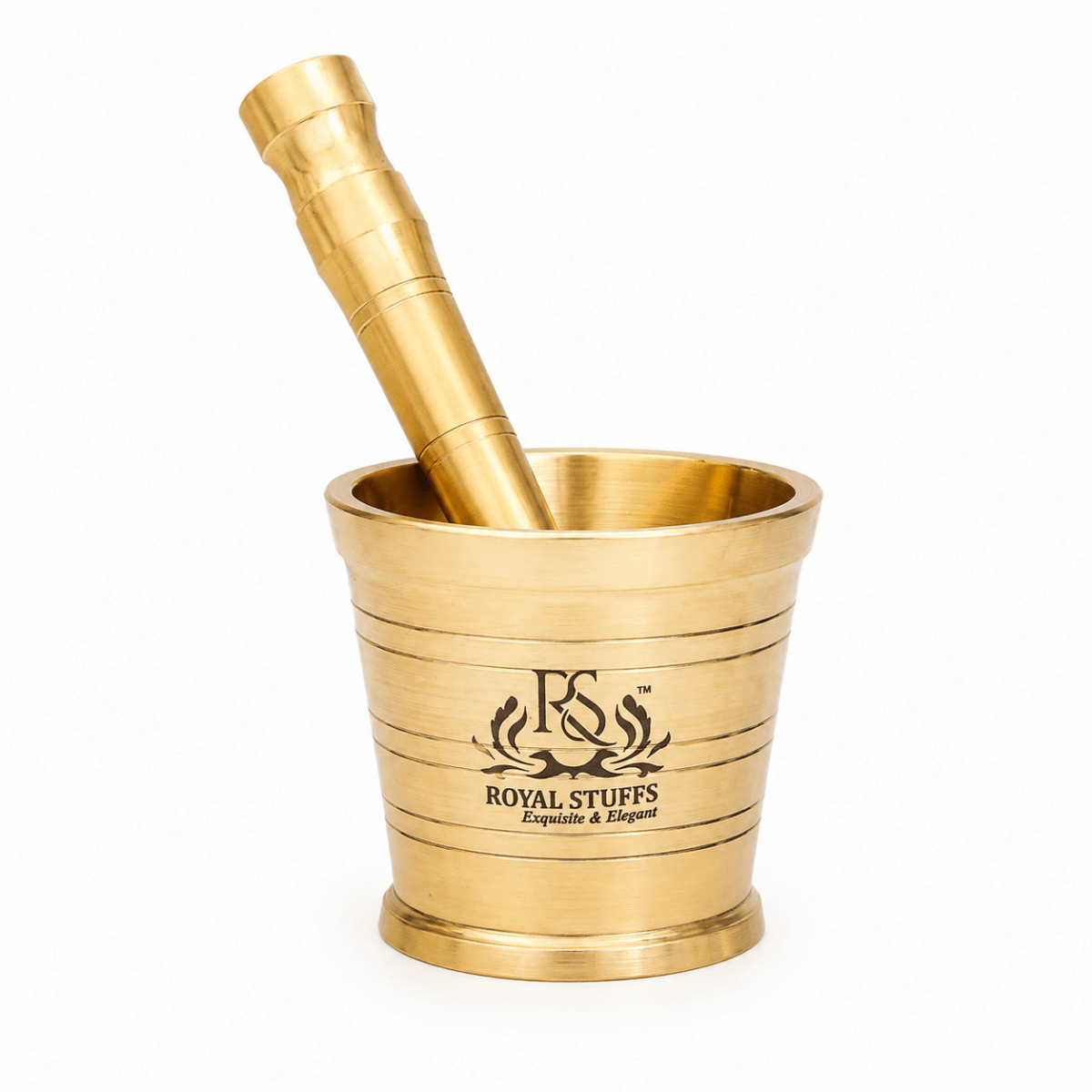 Heavy Brass Mortar Pestle Hand Smasher Kitchen Khalbatta Okhli Masher - Royalstuffs.com