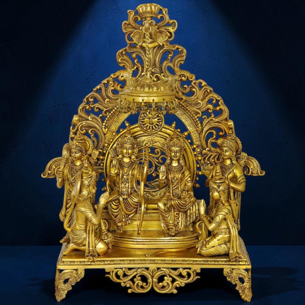 India Rama Durbar - Brass Statue,Height:23 Inch , Weight:25 Kg - Royalstuffs.com