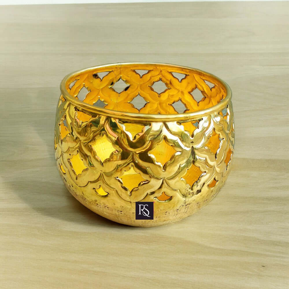 Luxurious Brass Decorative Flower Pot - 7 Inch for Indoor & Outdoor - Royalstuffs.com