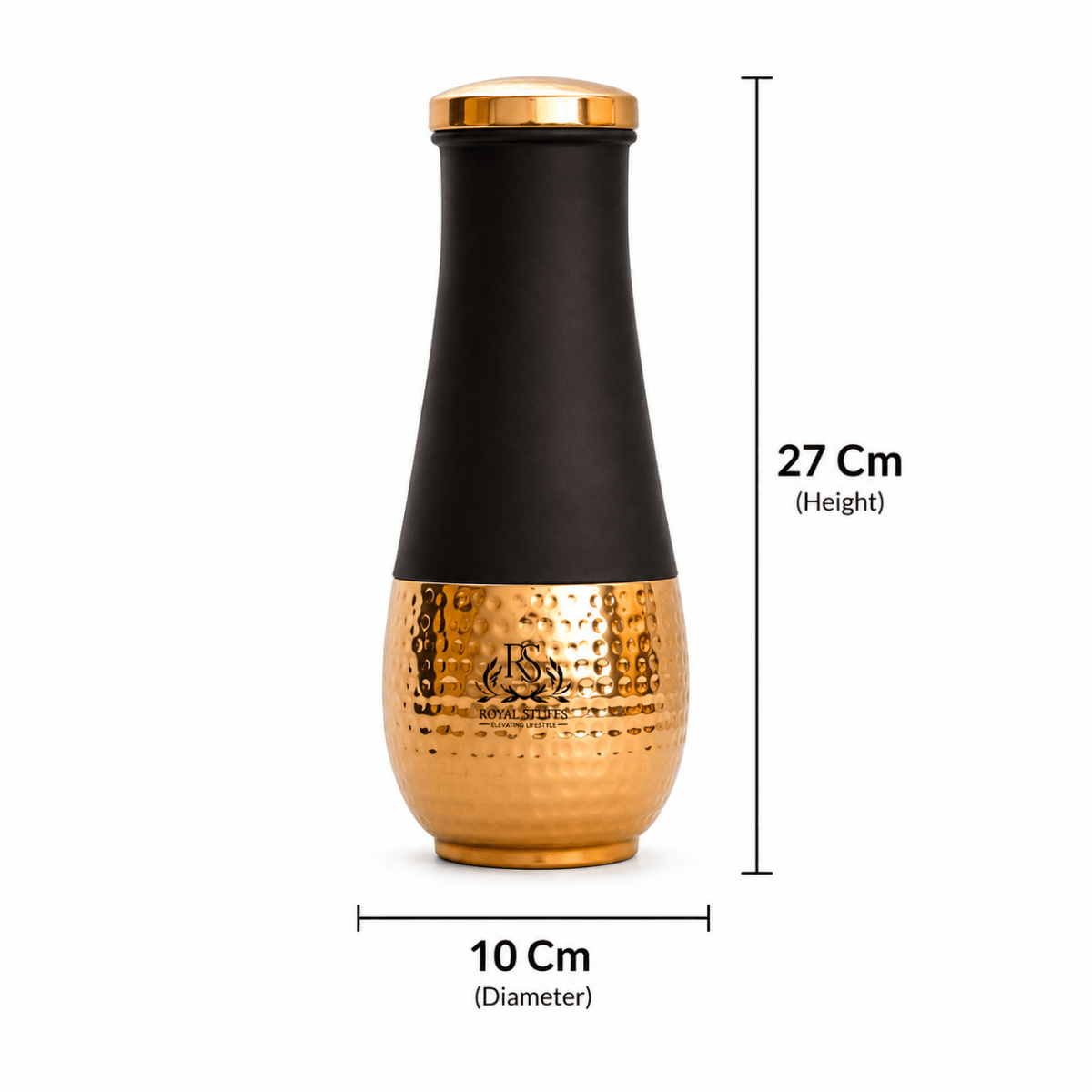 Luxurious Copper Bedroom Water Bottle with Glass, Surahi Design Carafe Set (1 Pack, 1600ml) - Royalstuffs.com