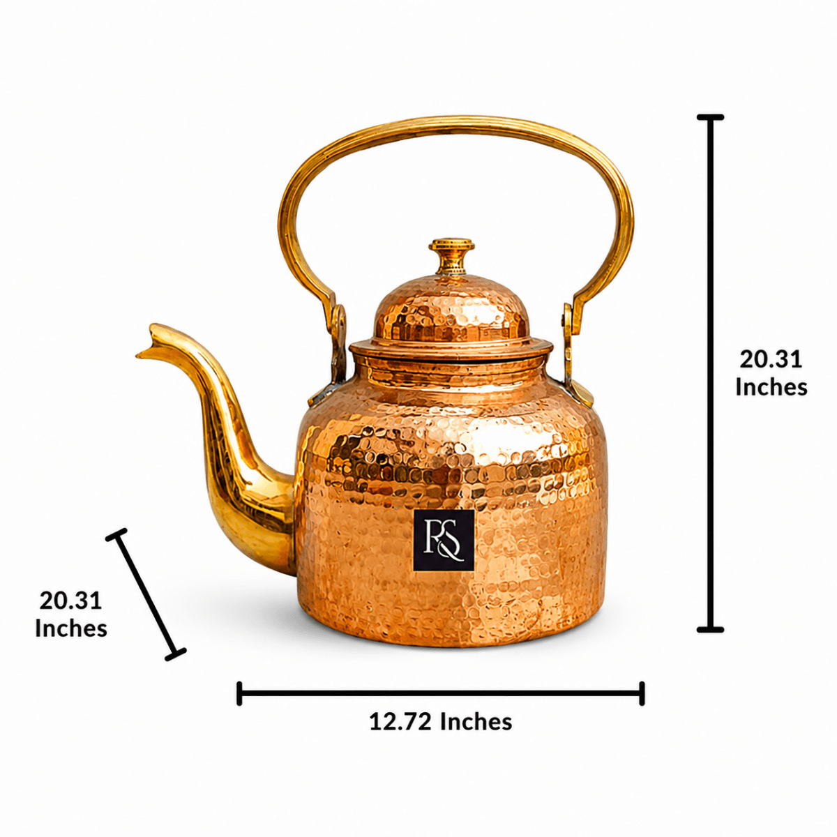 Mughlai Design Copper Tea Kettle with Tin Lining - A Regal Brewing Experience 1000ML - Royalstuffs.com