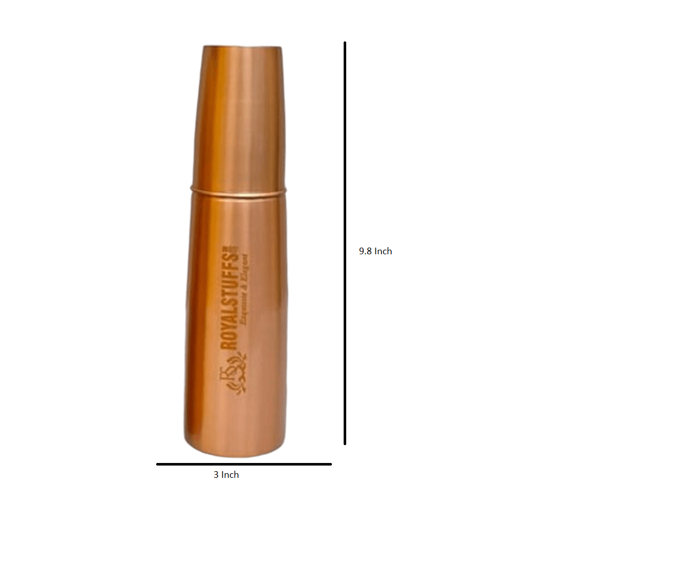 Pack of 2 Copper Water Bottle 1LTR Extra Large - an Ayurvedic Pure Copper Vessel- Helps to Drink More Water, Lower Your Sugar Intake and Enjoy The Health Benefits - Gift Pack - Royalstuffs.com