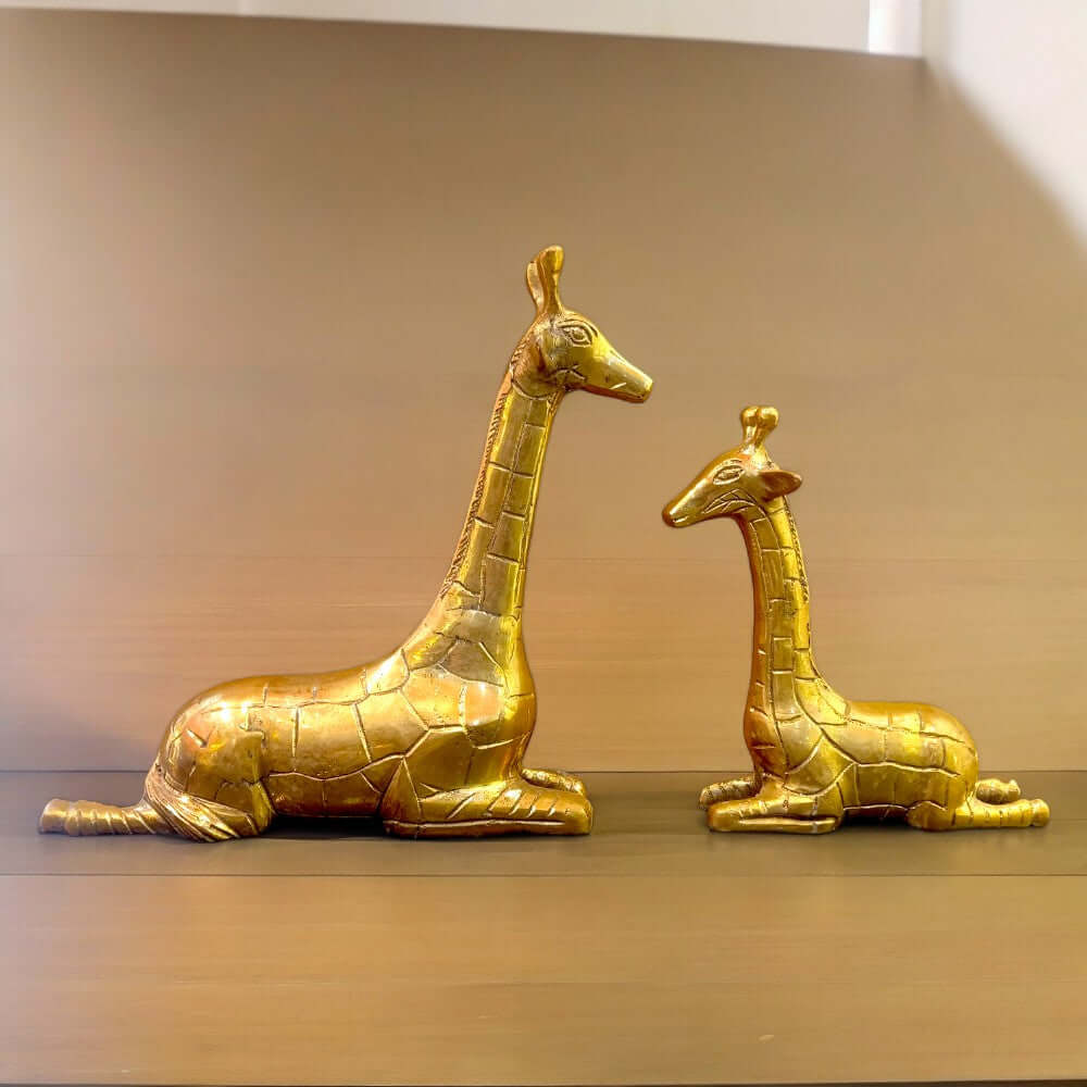 Pair of Brass Antique Finish Giraffe - 9 Inch - Royalstuffs.com
