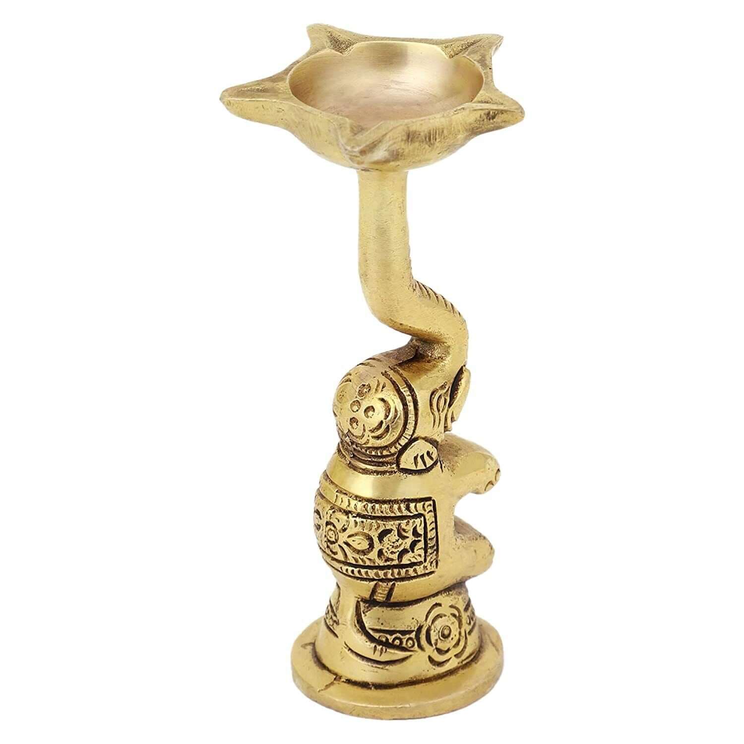 Pair of Elephant Design Handmade Ethnic Diya Oil Wick - Royalstuffs.com
