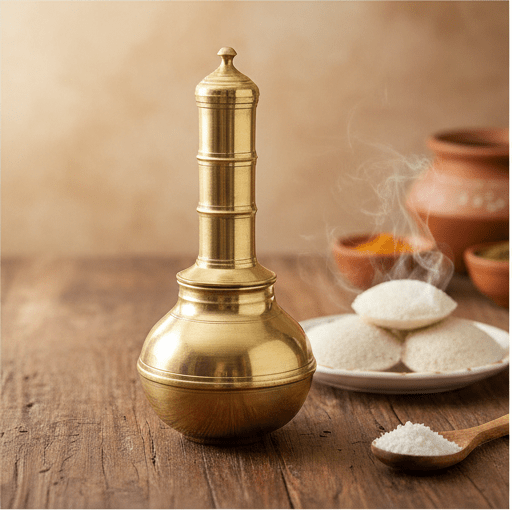 Premium Bronze Puttu Kudam - Preseasoned Puttu Maker with Steamer Plate - Royalstuffs.com