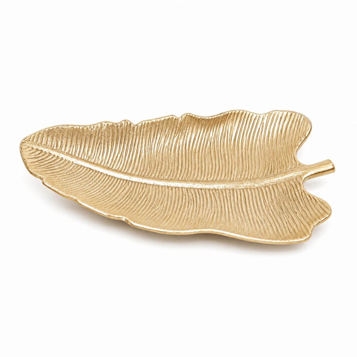 Premium Lotus Leaf Serving Platter - Gold Glittering Finish - Royalstuffs.com
