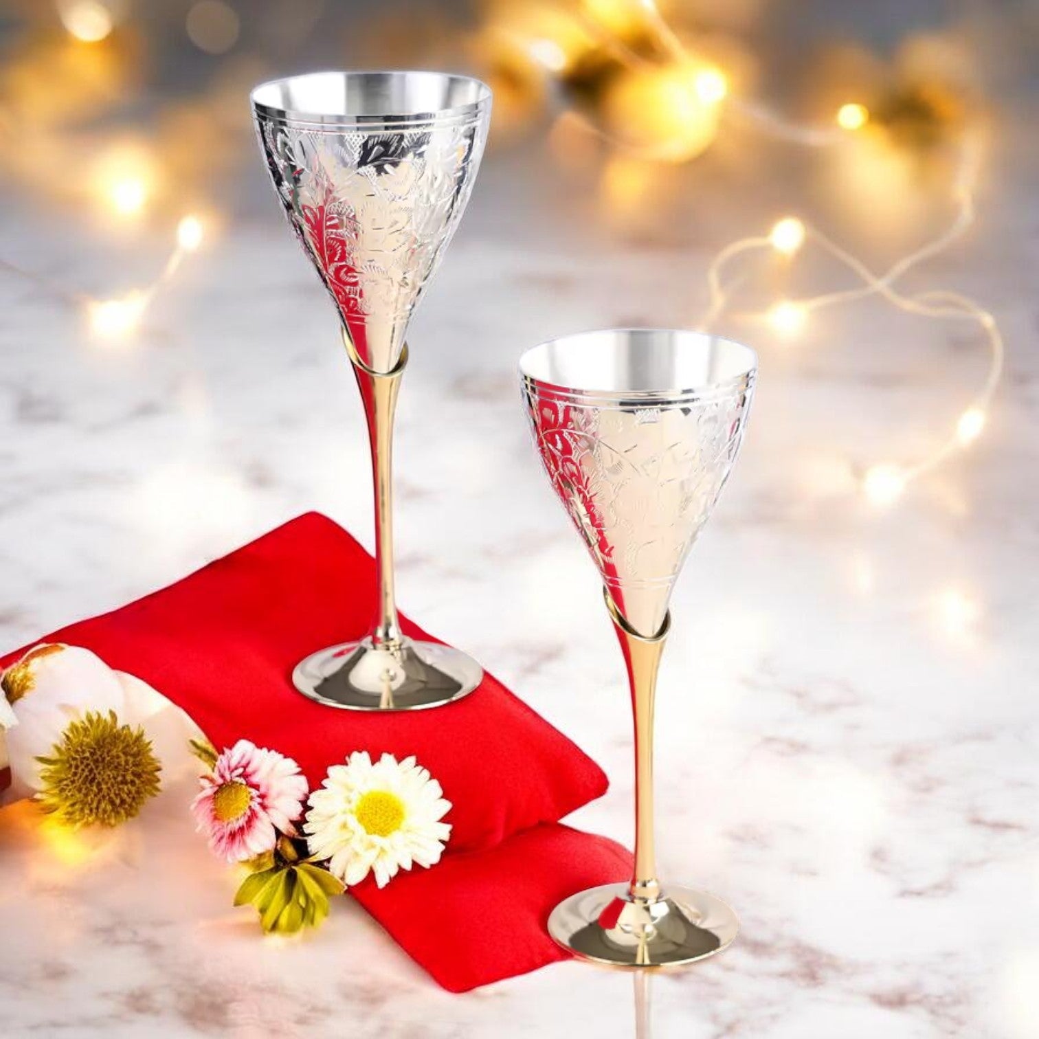 Pure Brass Set of 2 Royal Wine Glasses – Luxury Handcrafted Drinkware - Royalstuffs.com