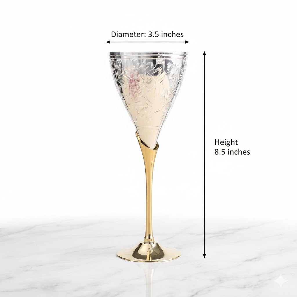Pure Brass Set of 2 Royal Wine Glasses – Luxury Handcrafted Drinkware - Royalstuffs.com