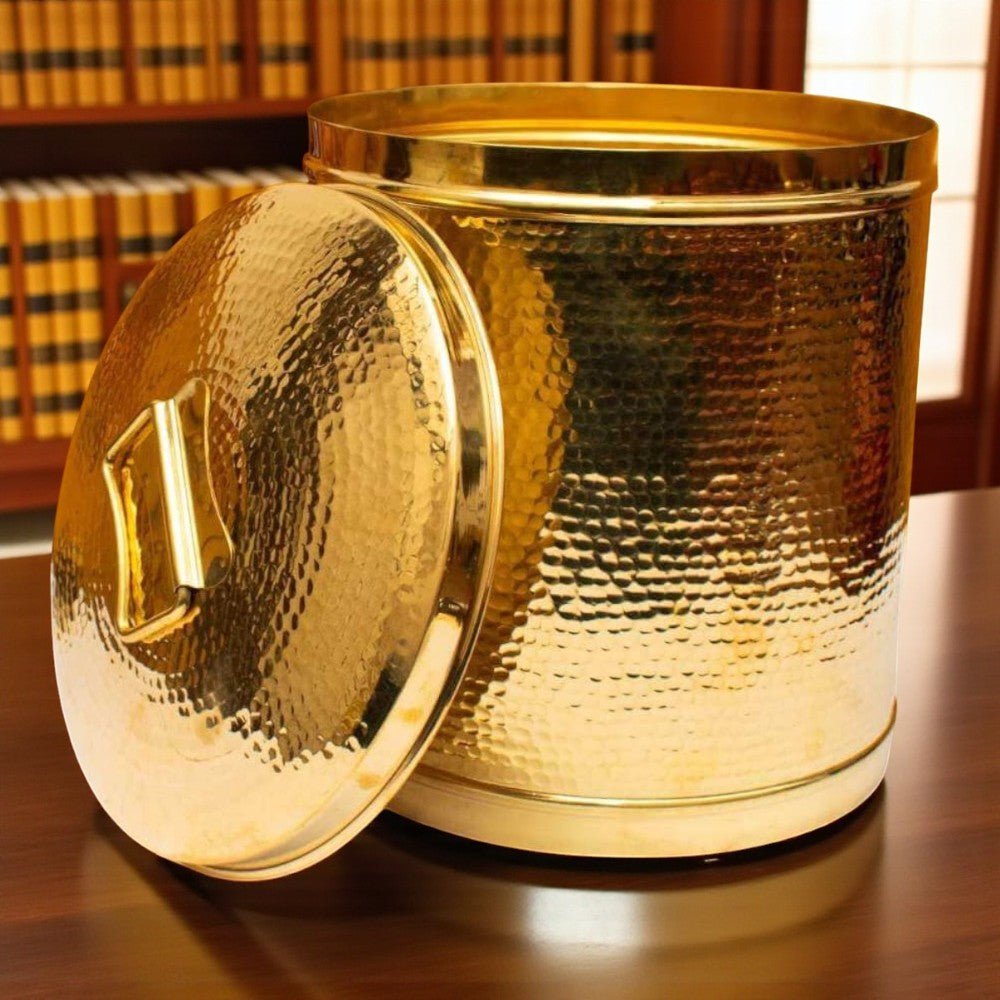 Pure Brass Storage Pawali Traditional Container Brass Container Brass Storage Box - Royalstuffs.com
