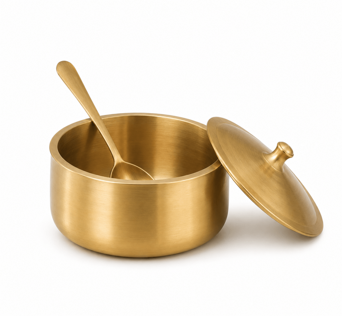 Pure Kansa Handi – Deep Traditional Serving Bowl Set with Lid & Ladle | Handmade Bronze Handi - Royalstuffs.com