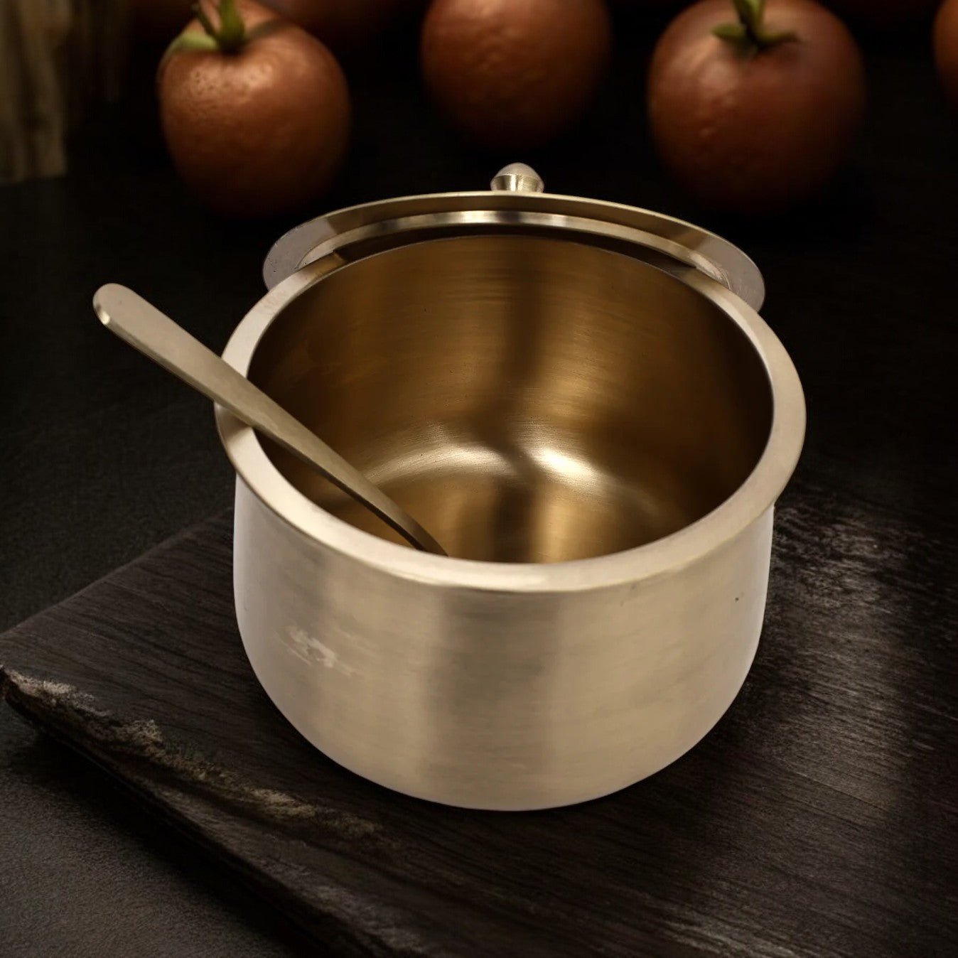 Pure Kansa Handi – Deep Traditional Serving Bowl Set with Lid & Ladle | Handmade Bronze Handi - Royalstuffs.com