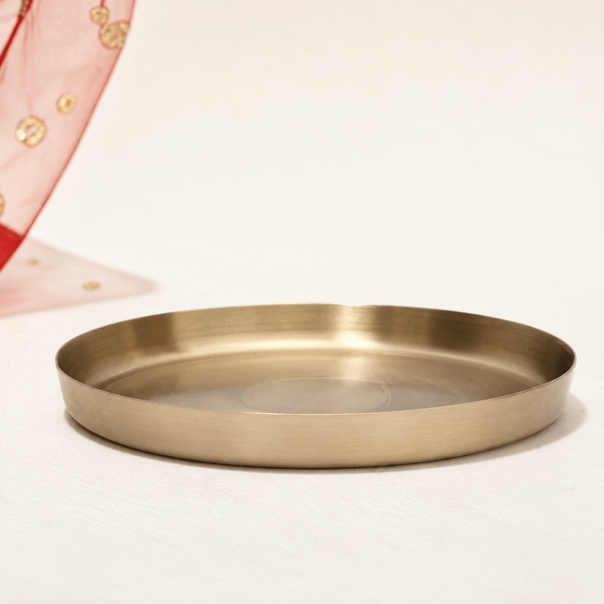 Pure Kansa Thali Set – 6 Piece | Curved Design Bronze - Royalstuffs.com