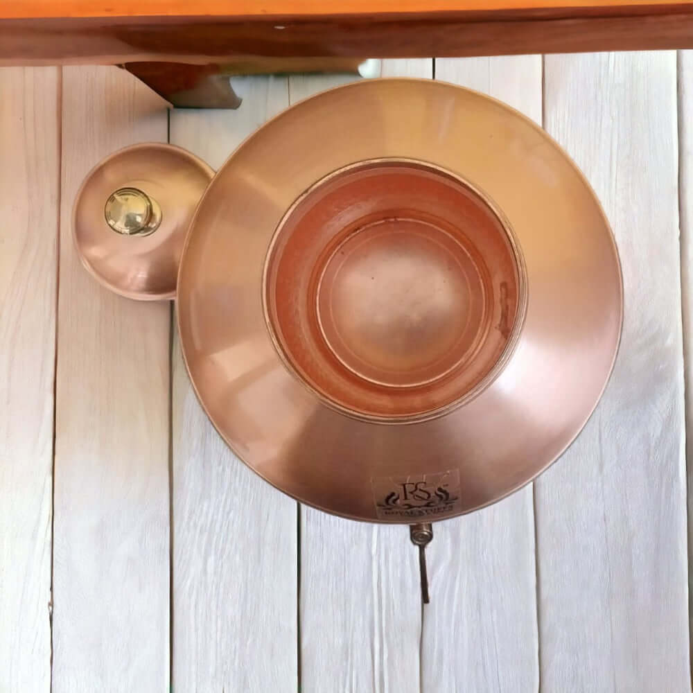 Inside View of 5 Litre Pure Copper Matka Water Dispenser Showing Premium Copper Interior Finish