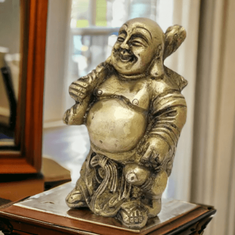 ROYALSTUFFS 1370 Gram Brass Statue and Sculpture Laughing Buddha for Good Luck and Prosperity - Royalstuffs.com