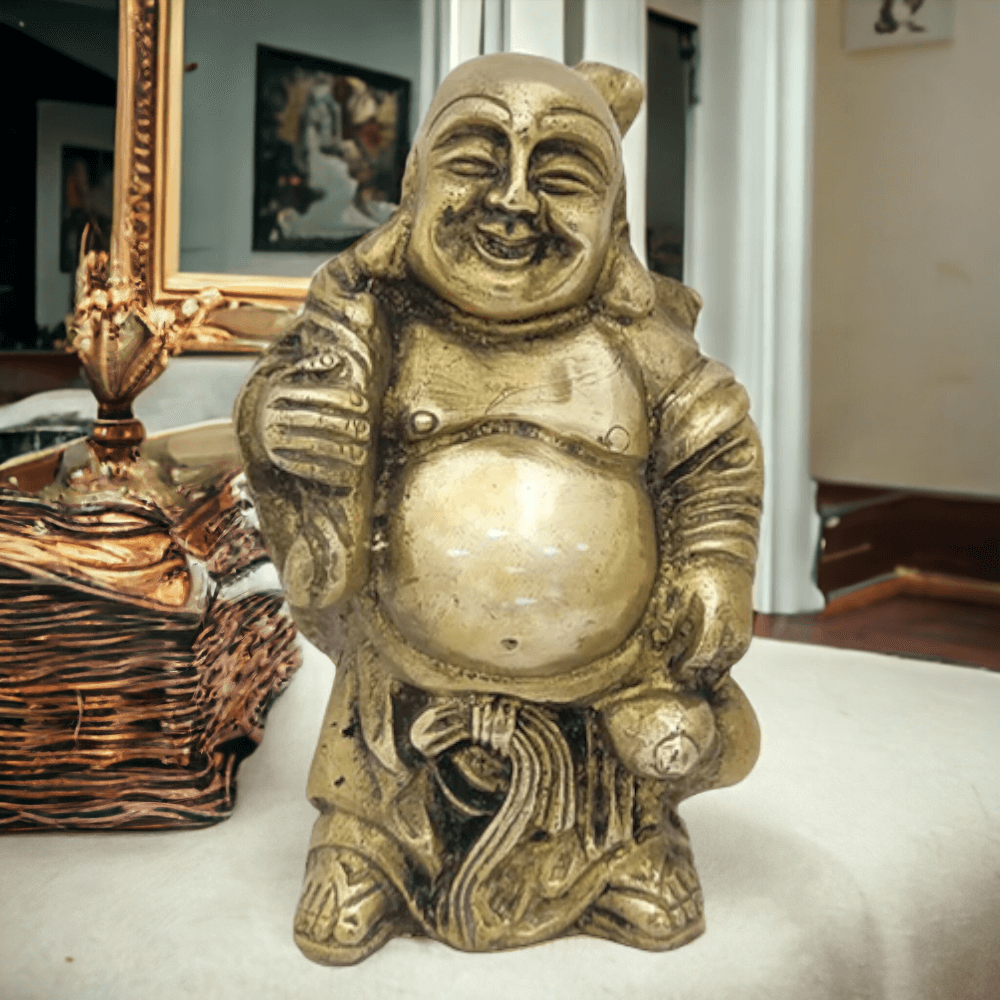 ROYALSTUFFS 1370 Gram Brass Statue and Sculpture Laughing Buddha for Good Luck and Prosperity - Royalstuffs.com