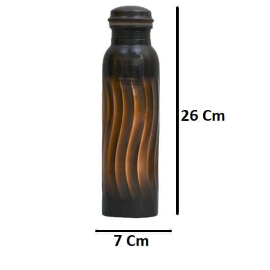 ROYALSTUFFS 2 Copper Lehar Water Bottle 1 Liter Extra Large with 4 Tumblers - Helps to Drink More Water, Enjoy The Health Benefits - 2 Tamba Bottle With 4 Antique Copper Glasses - Royalstuffs.com