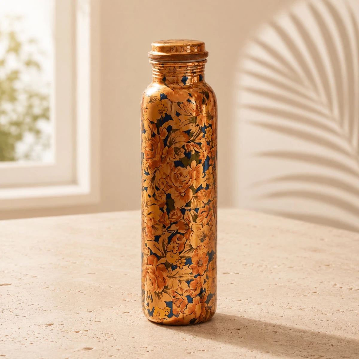 ROYALSTUFFS 950 ml Printed Copper Water Bottle For Health Benefits Pack Of 1 - Royalstuffs.com
