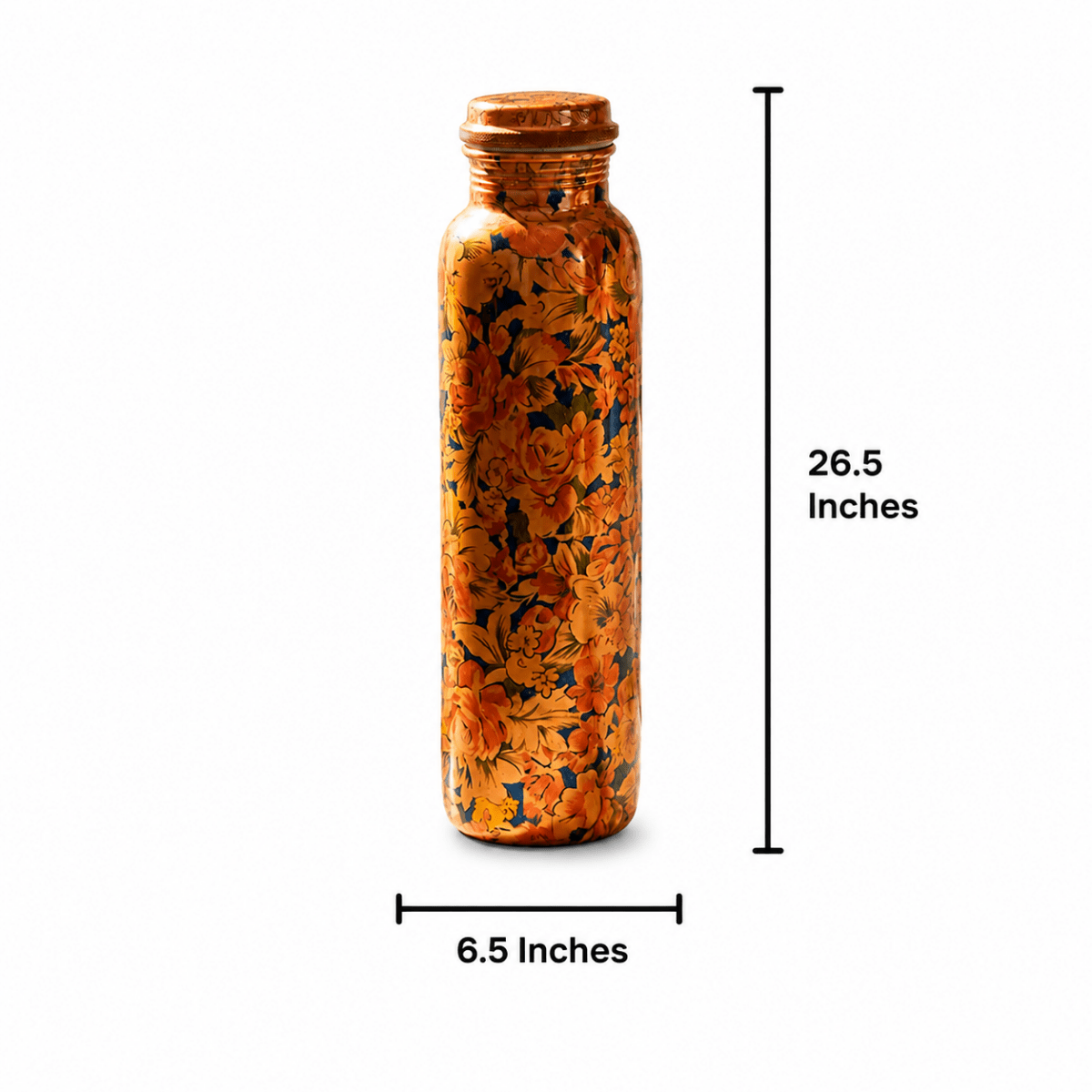 ROYALSTUFFS 950 ml Printed Copper Water Bottle For Health Benefits Pack Of 1 - Royalstuffs.com