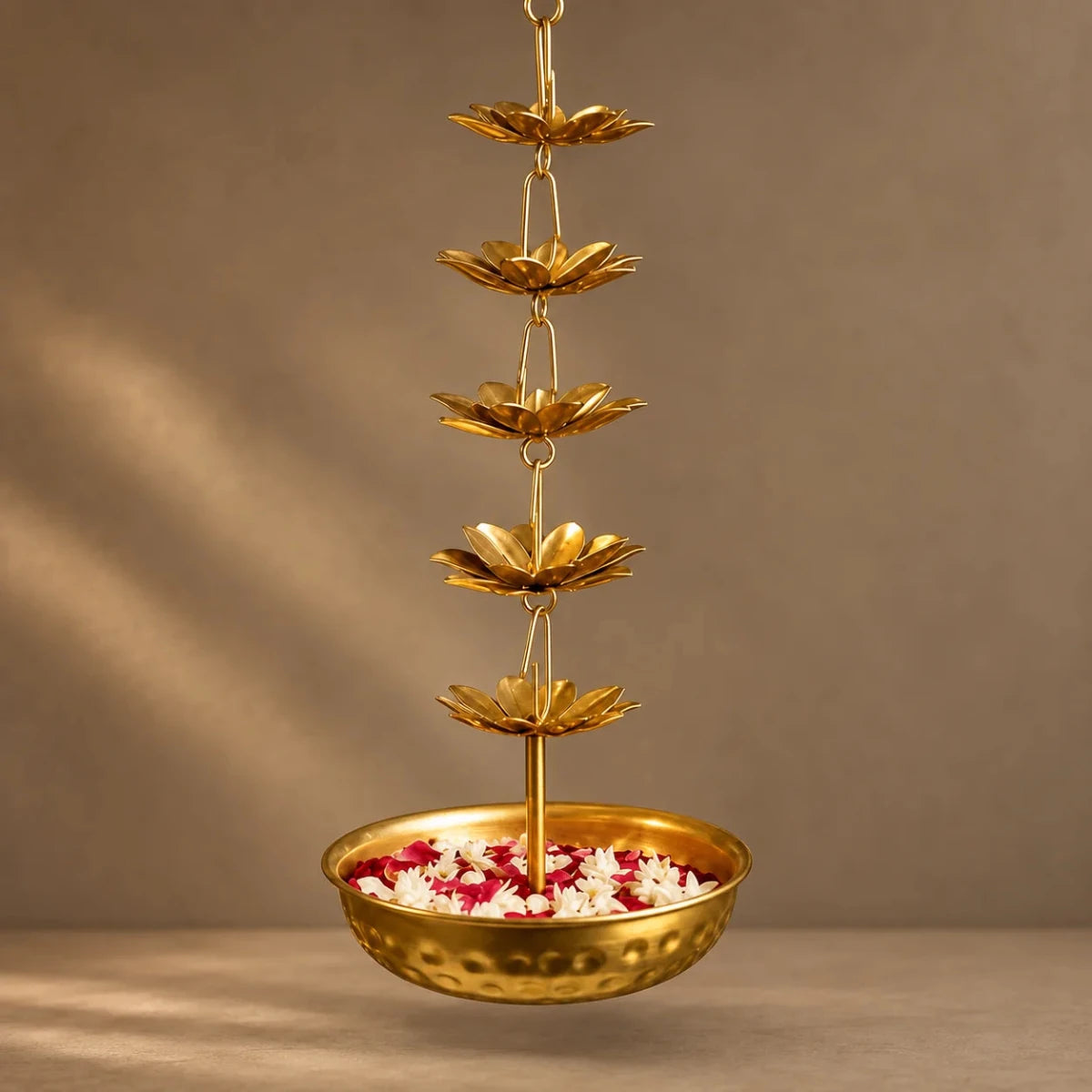 ROYALSTUFFS Beautiful Handcrafted Decorative Diya Rangoli Bowls for Floating Flowers with T- Light Candles | Tea Light Candle Holder for Diwali & Navratri Metal Height (30 Inch) - Royalstuffs.com