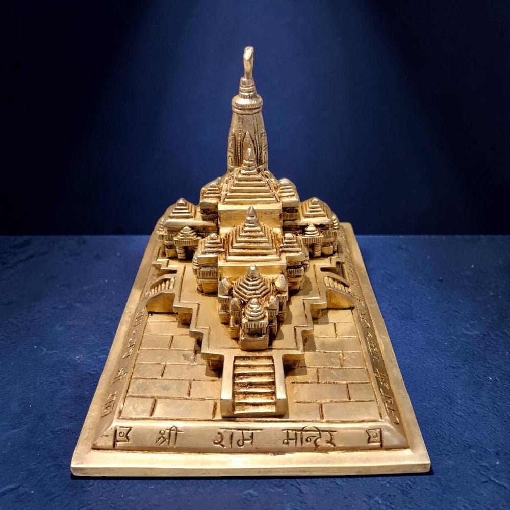 ROYALSTUFFS Brass Shri Ram Mandir Ayodhya Miniature for Home Decor Puja Mandir Decor Showpiece Gift Item (Weight - 2.6 Kgs) - Royalstuffs.com