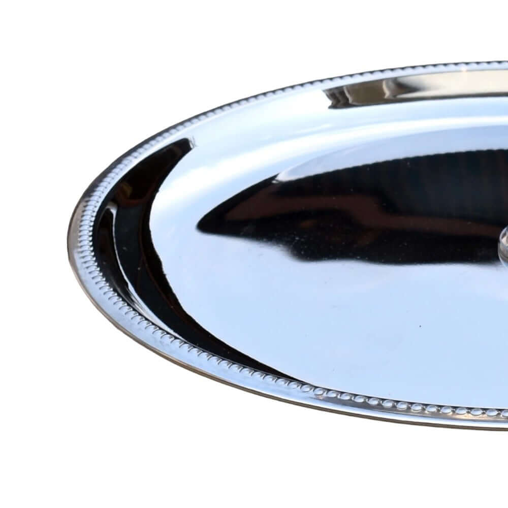 ROYALSTUFFS Cake Stand/Serving Platter for Home and Bakery Stainless Steel Cake Server (Silver, Pack of 1) - Royalstuffs.com