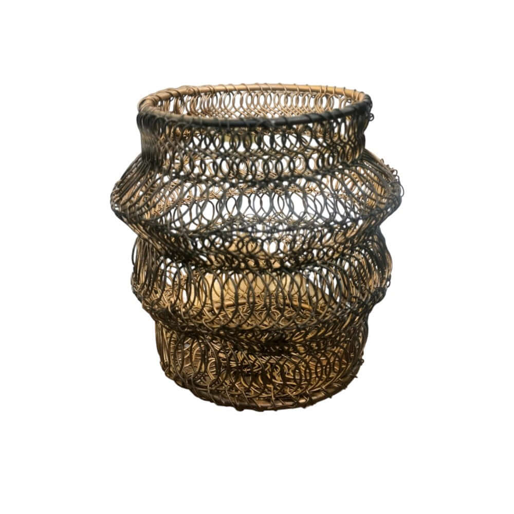 ROYALSTUFFS Candle Holder / Stationery Organizer (Black Gold) - Royalstuffs.com