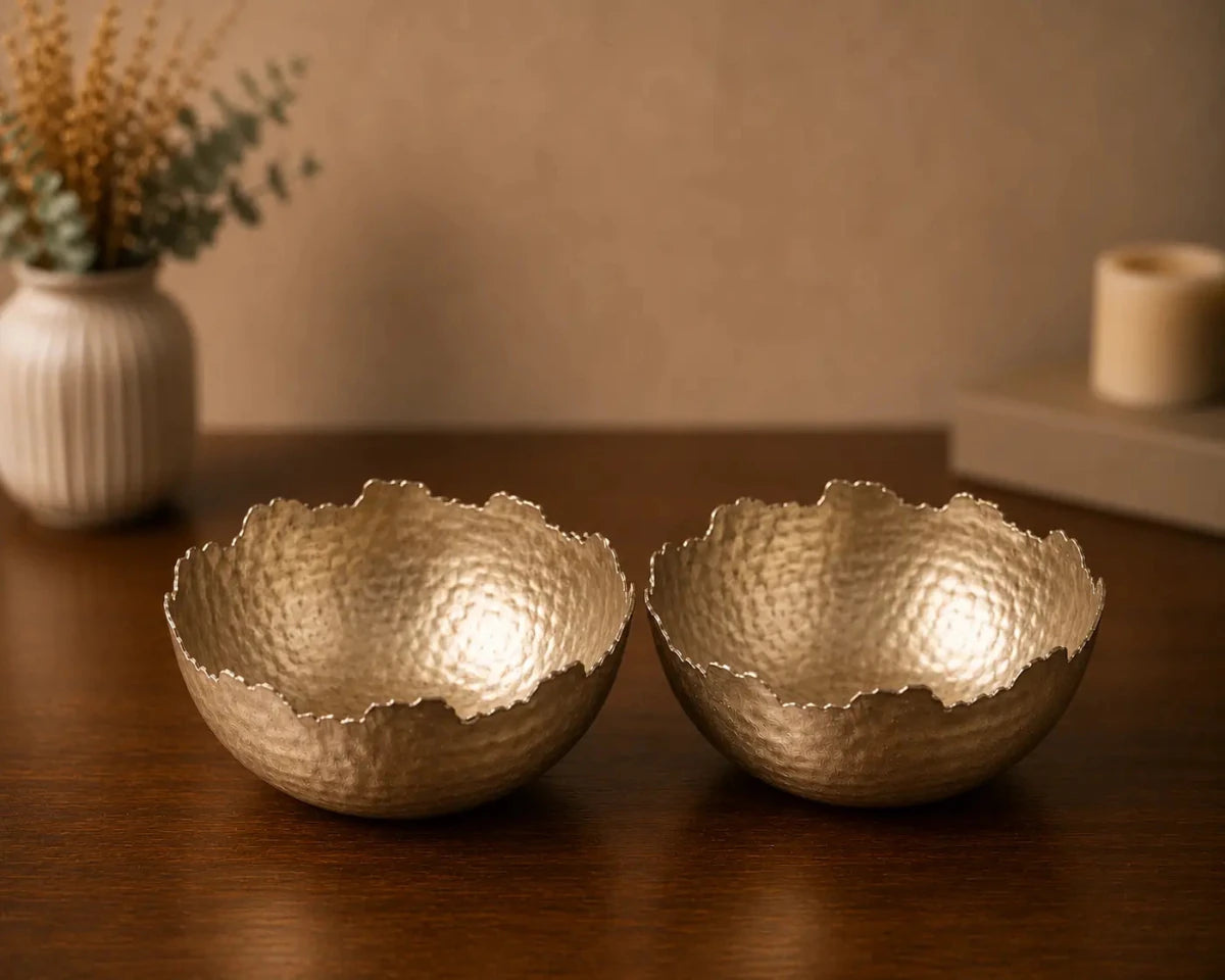 ROYALSTUFFS Gift Packing / Decorative Bowl / Candle Holder Hammered Bowl – 4 inches Gold (160 Gram) - Royalstuffs.com