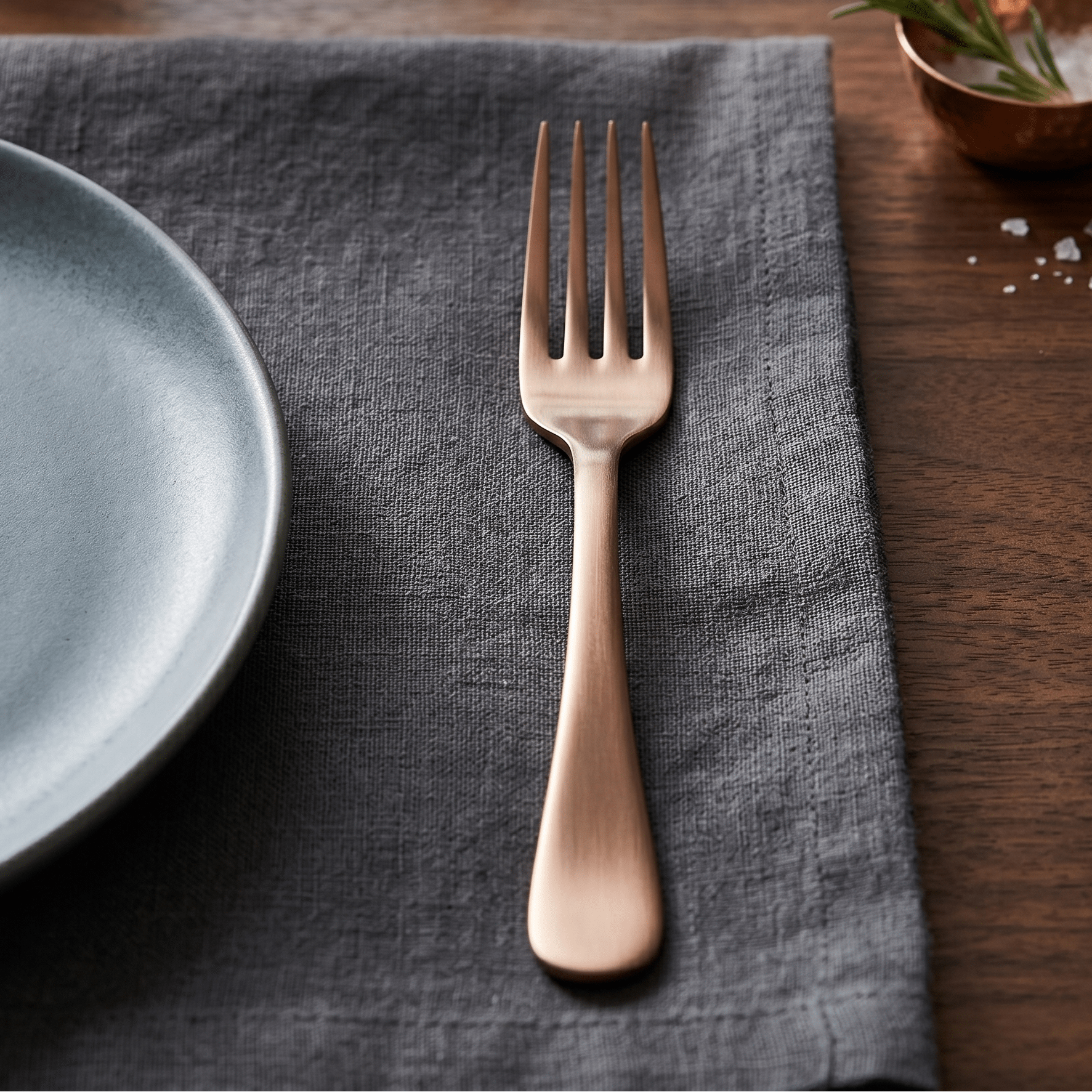 RoyalStuffs Handmade Pure Kansa Fork – 5.8 Inch Traditional Bronze Dining Fork - Royalstuffs.com