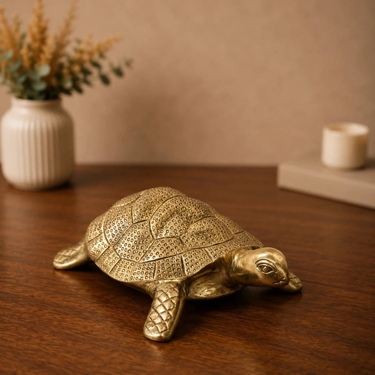ROYALSTUFFS Handmade Vaastu Brass Tortoise Figurine - Royalstuffs.com