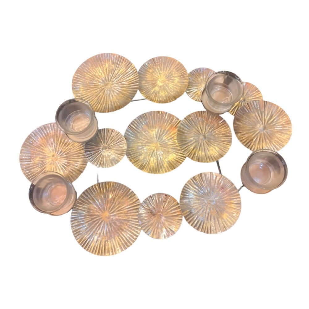 ROYALSTUFFS Helios Decorative Candle Holder 19.5x13x6 inches – Silver Gold - Royalstuffs.com