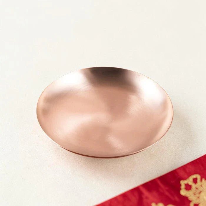 ROYALSTUFFS Maharaja Pure Kansa Quarter Plate | Handmade Bronze Dining & Serving Plate | 8 Inch | 500g - Royalstuffs.com