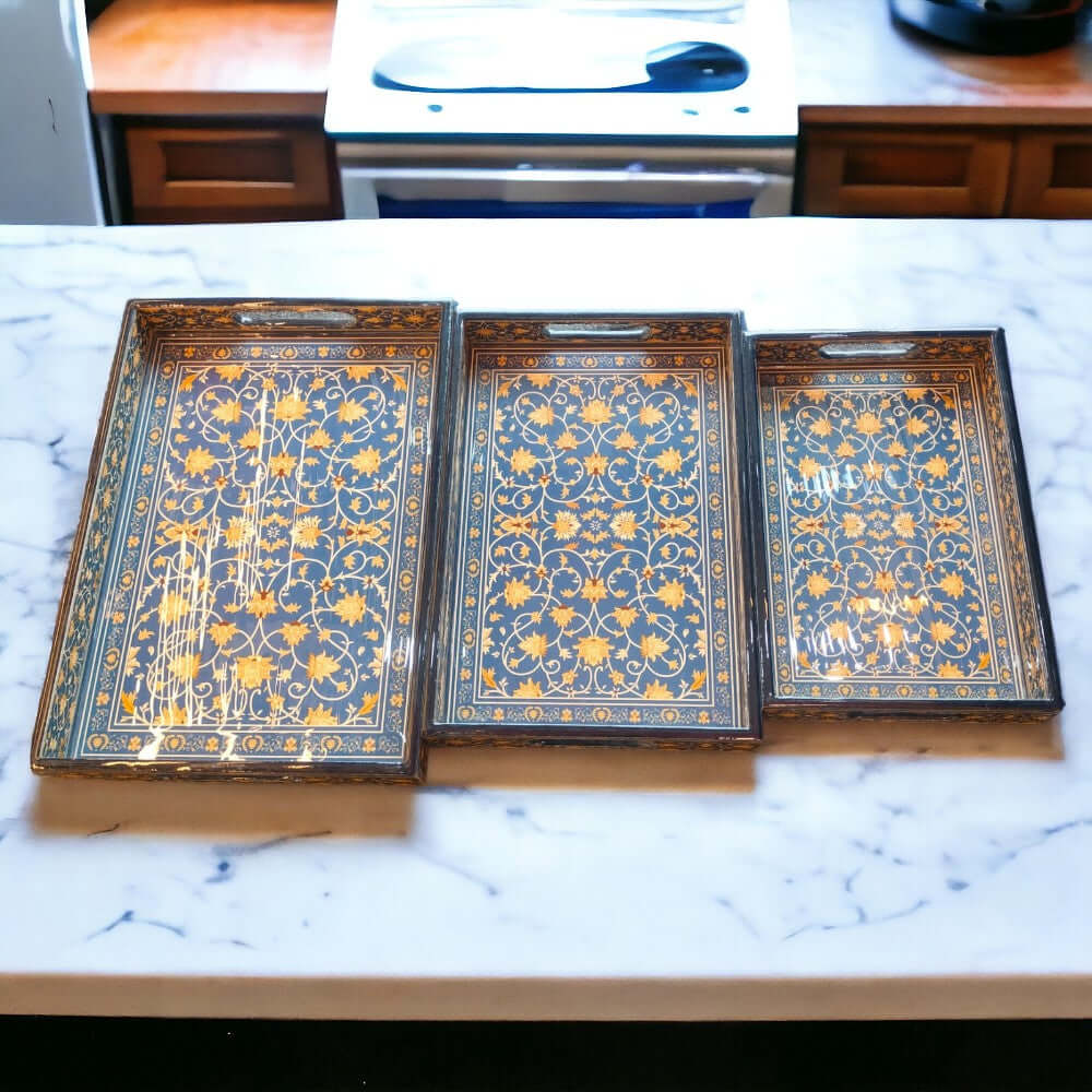 ROYALSTUFFS MDF Rectangle Tray Set Of 3 (S/M/L) - Royalstuffs.com