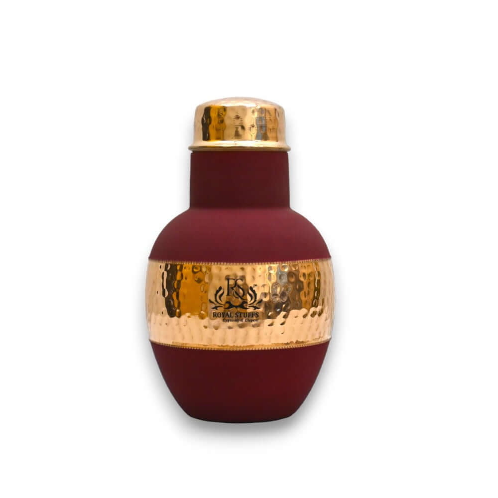 Premium 1200 ml Pure Copper Hammered Bedside Carafe with Glass for Ayurvedic Water Storage and Daily Use