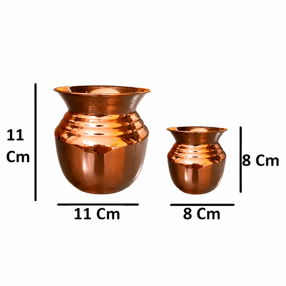 ROYALSTUFFS Pure Copper Water Glass Set of 2 Brown Antique Engraved Tumbler Capacity 300ML With Box - Royalstuffs.com