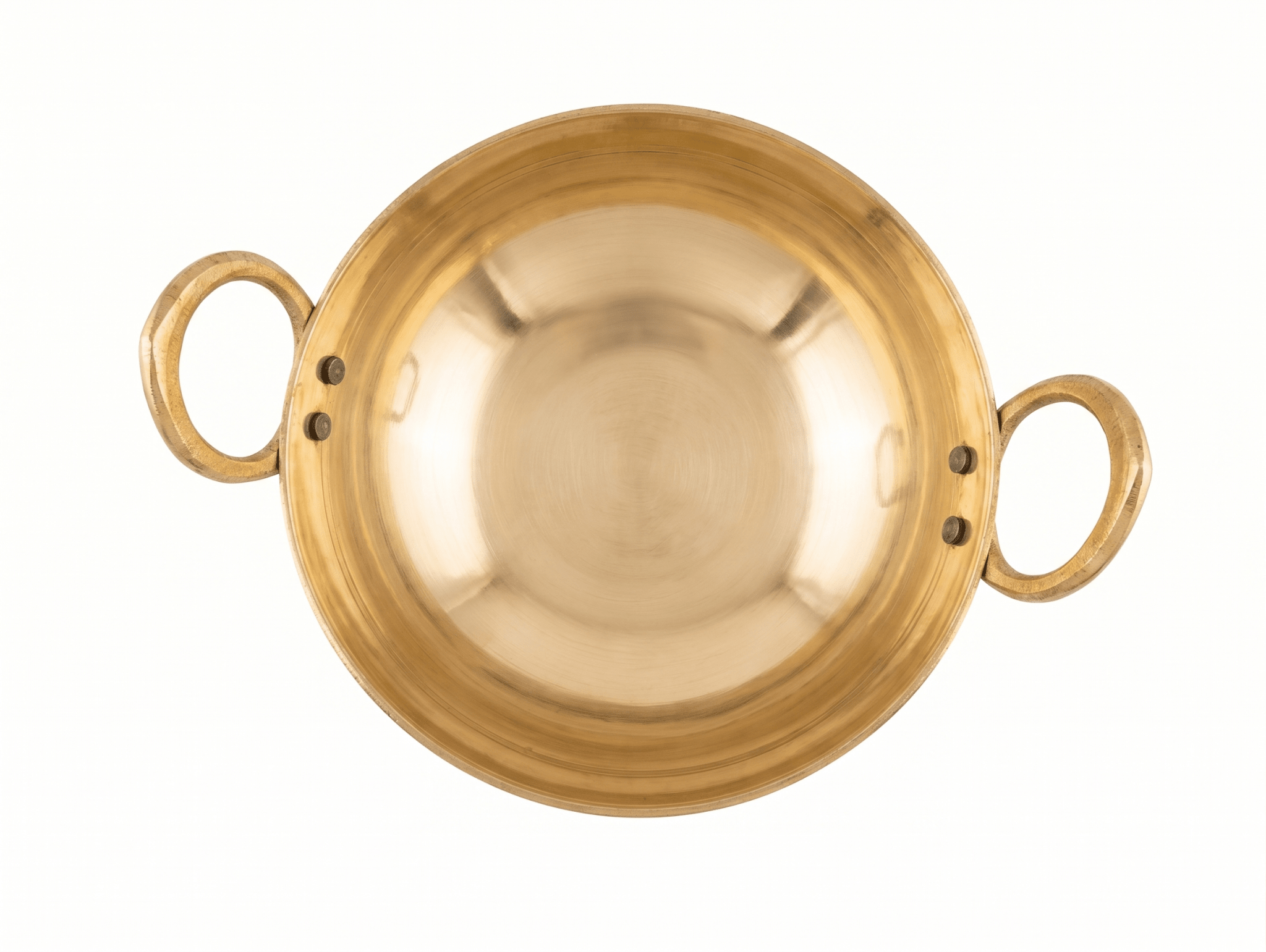 RoyalStuffs Pure Kansa Kadai with Broad Handles – Handmade Bronze Kadhai for Traditional Cooking (80:20 Certified Bronze) - Royalstuffs.com