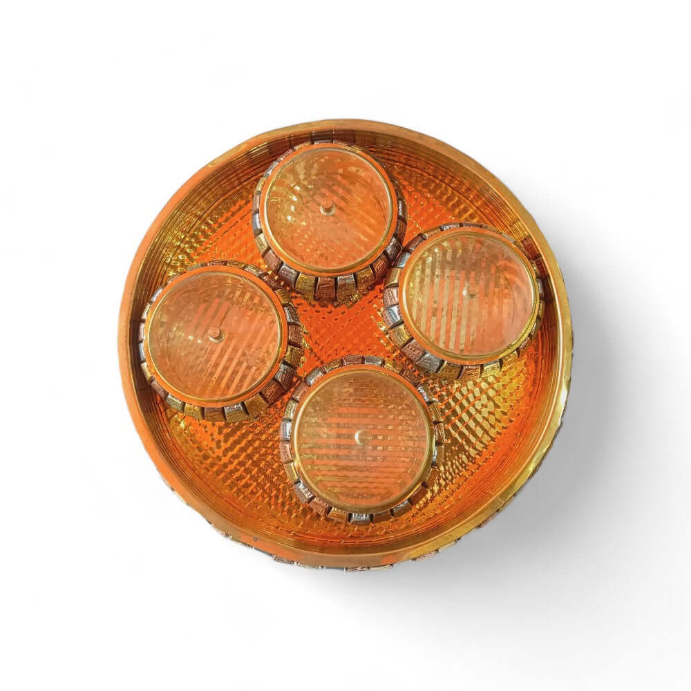 ROYALSTUFFS Round Dry Fruit Box, 4 Bowl Set, Chocolates Box Multicolored - Royalstuffs.com