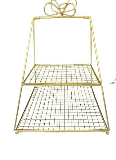ROYALSTUFFS Two Tier Metal Basket (15 Inch) - Royalstuffs.com