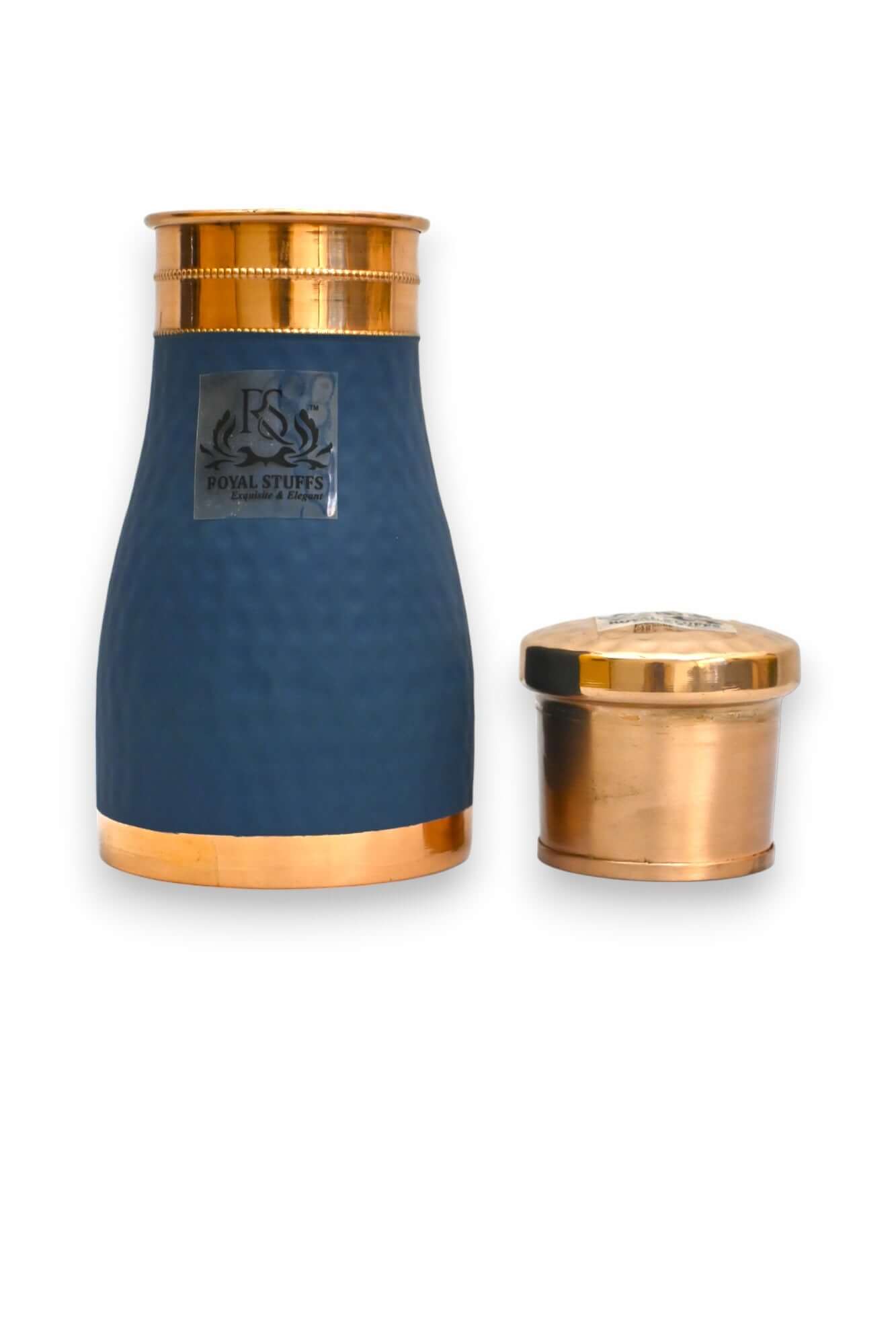 ROYALSTUFFS Water Bottle | Carafe Bottle in Hammered Blue Color 1000 ml Bottle - Royalstuffs.com