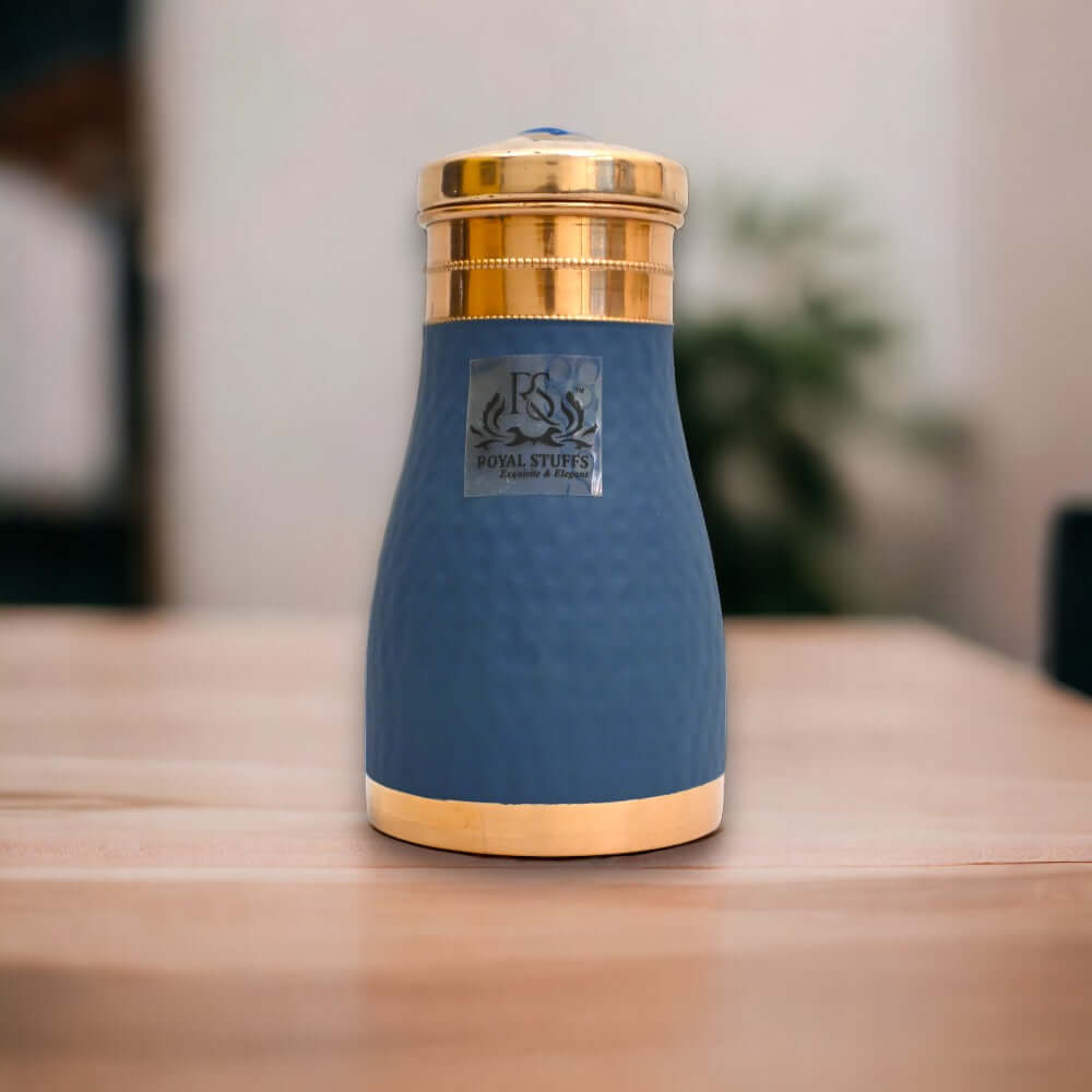 ROYALSTUFFS Water Bottle | Carafe Bottle in Hammered Blue Color 1000 ml Bottle - Royalstuffs.com