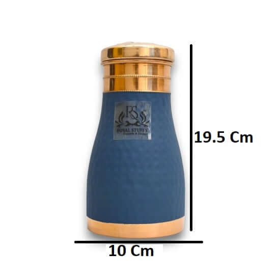 ROYALSTUFFS Water Bottle | Carafe Bottle in Hammered Blue Color 1000 ml Bottle - Royalstuffs.com