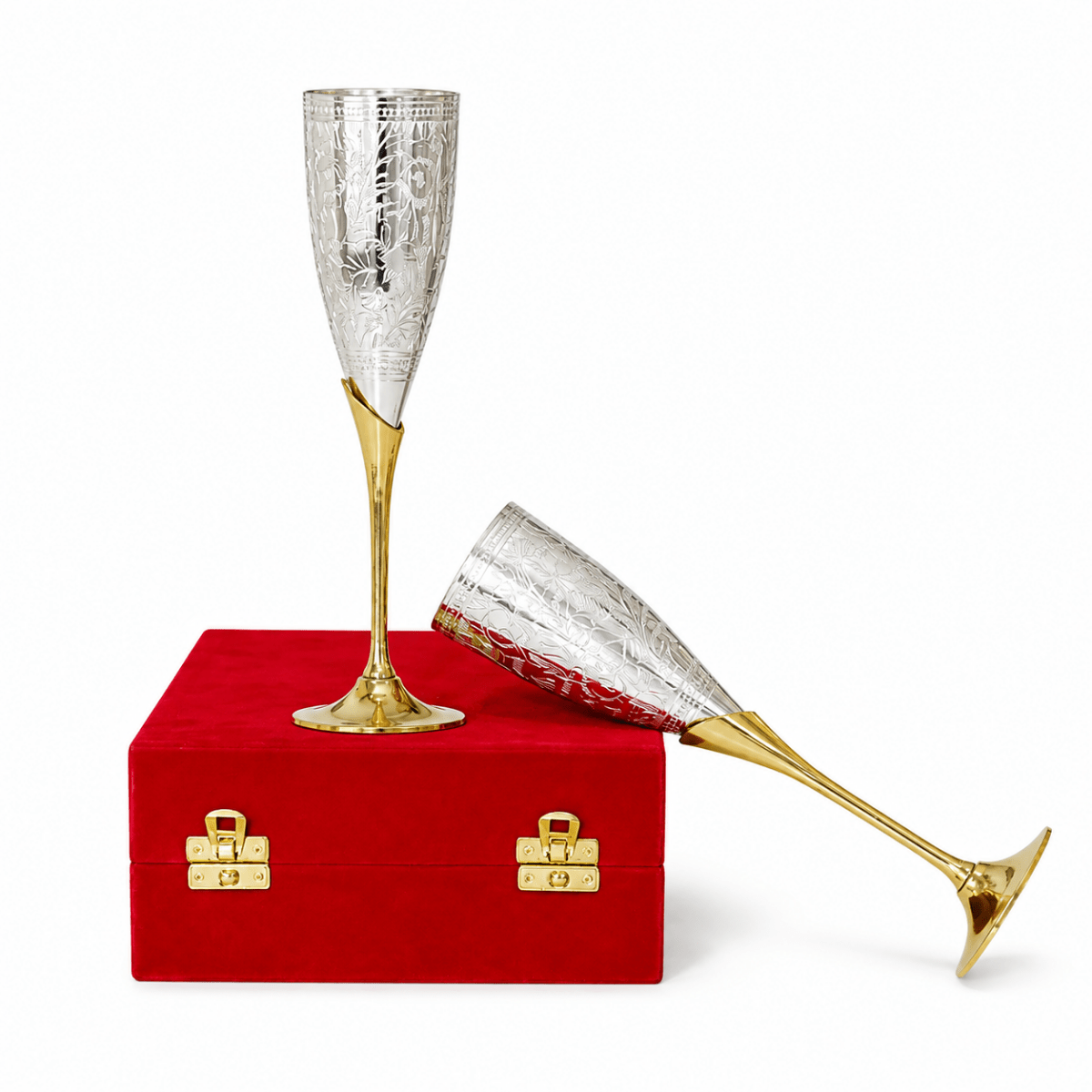 Set of 2 Royal Brass Wine Glasses – Handcrafted Luxury Drinkware - Royalstuffs.com