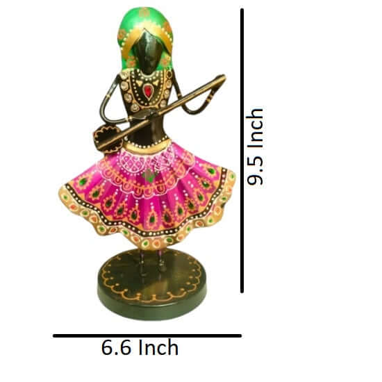 Set of 3 Musician Figurine Showpiece Iron for Shelf Décor & Gifts, 9.5 Inch (Multicolor) - Royalstuffs.com
