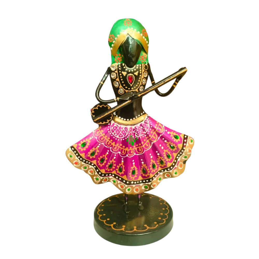 Set of 3 Musician Figurine Showpiece Iron for Shelf Décor & Gifts, 9.5 Inch (Multicolor) - Royalstuffs.com