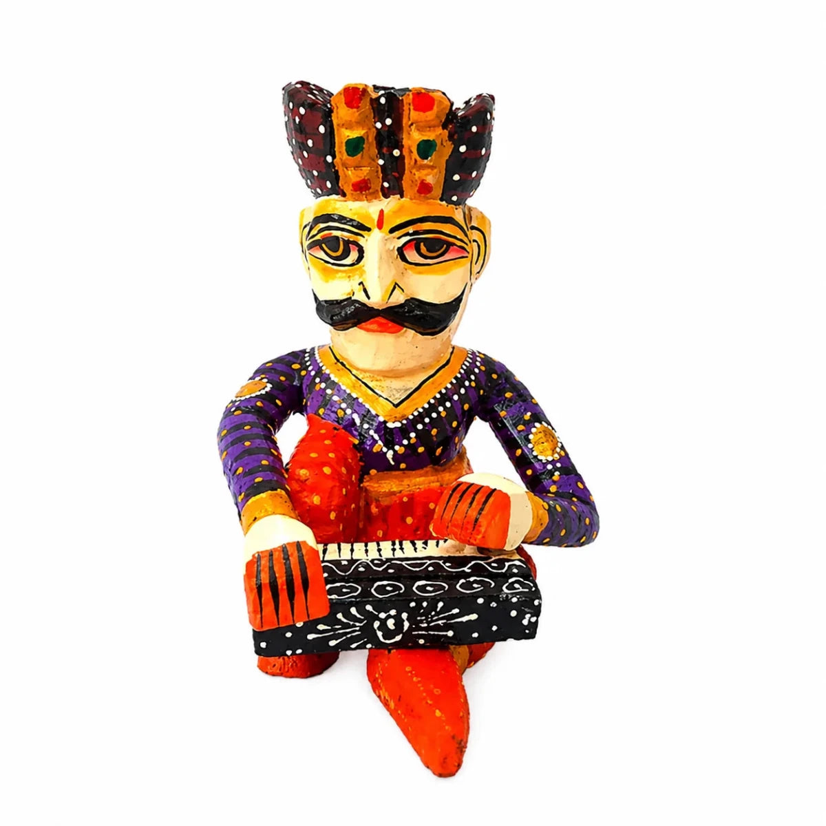 Set of 5 Royal Rajasthani Musician Wooden Showpiece - For Table & Home Decor - 6 Inch - Royalstuffs.com