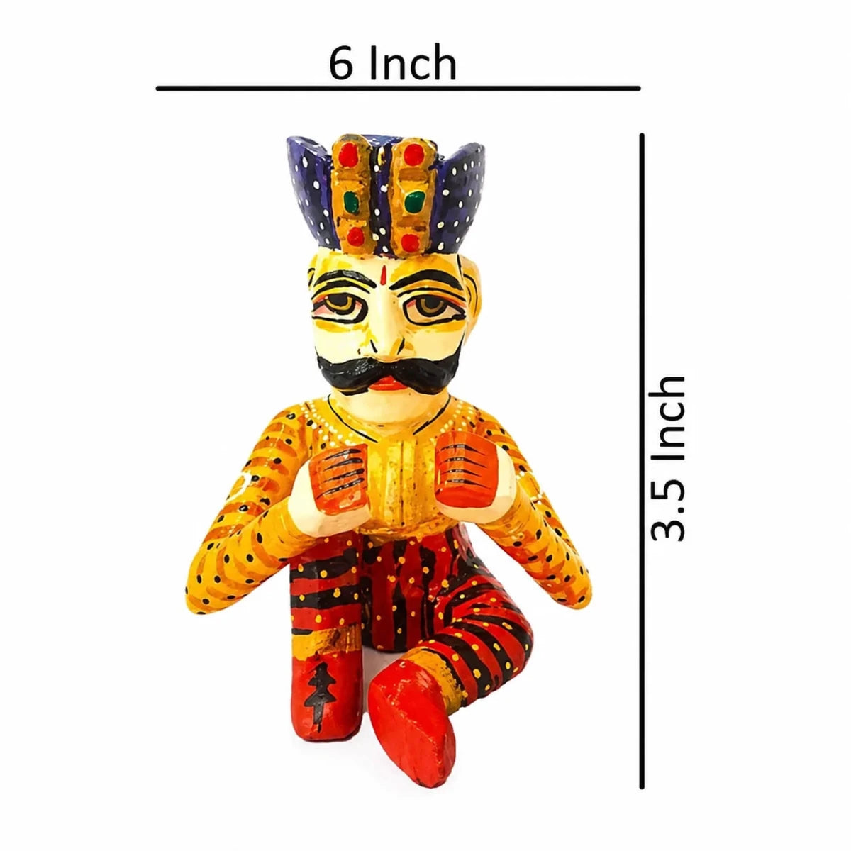 Set of 5 Royal Rajasthani Musician Wooden Showpiece - For Table & Home Decor - 6 Inch - Royalstuffs.com