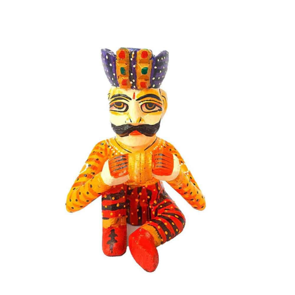 Set of 5 Royal Rajasthani Musician Wooden Showpiece - For Table & Home Decor - 6 Inch - Royalstuffs.com