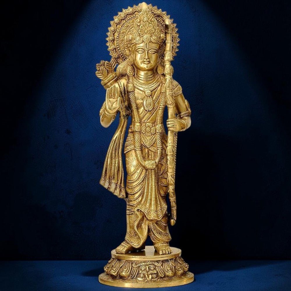 Shri Ram Darbar Brass Statue Set (Rama, Sita, Lakshman, Hanuman),Height:15.5 Inch,Weight:17.7 Kg. - Royalstuffs.com