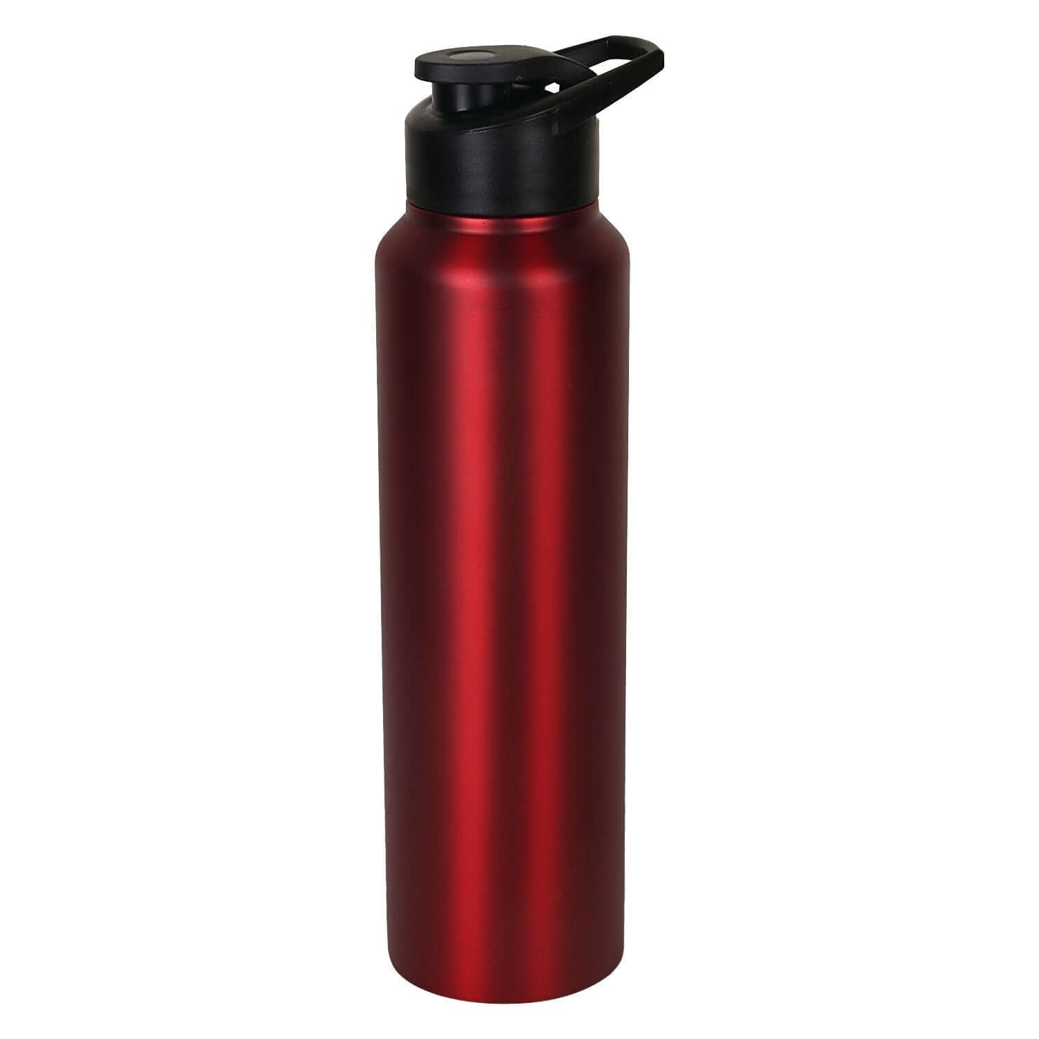 Stainless Steel Sports/Sipper Water Bottle (Set of 4, Red, Chrome) 4000 ml Bottle (Pack of 4, Red, Steel) - Royalstuffs.com