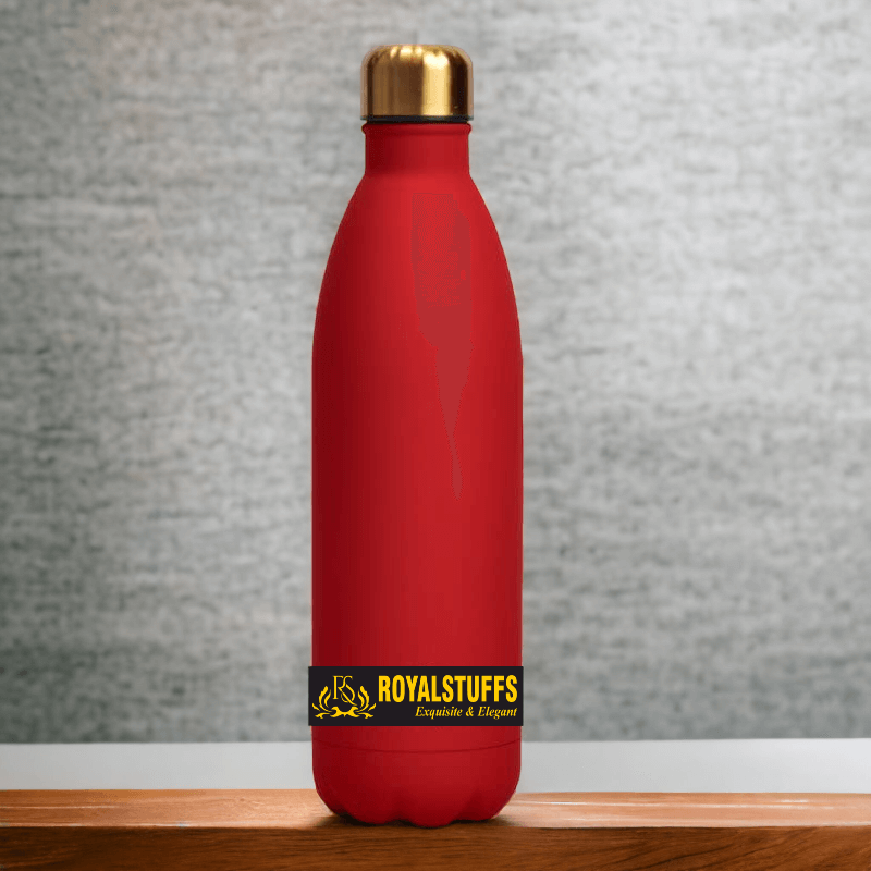 1000ml Red Stainless Steel Vacuum Insulated Water Bottle with Soft Feather Touch Finish - Royalstuffs.com
